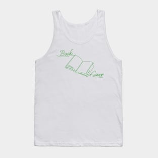 Simple bookish green line design for readers Tank Top